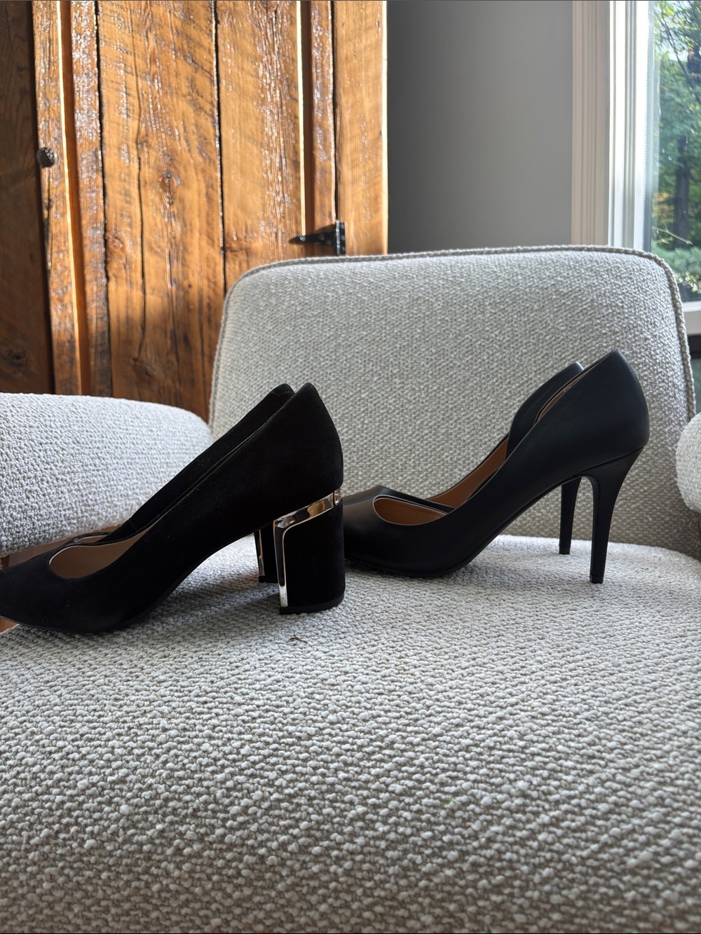 Women's Black Suede and black heels 8.5
